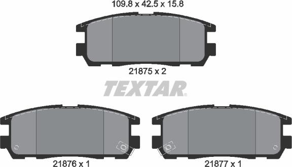 Textar 2187501 - Kit de plaquettes de frein, frein à disque cwaw.fr