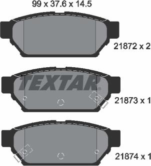 Textar 2187202 - Kit de plaquettes de frein, frein à disque cwaw.fr