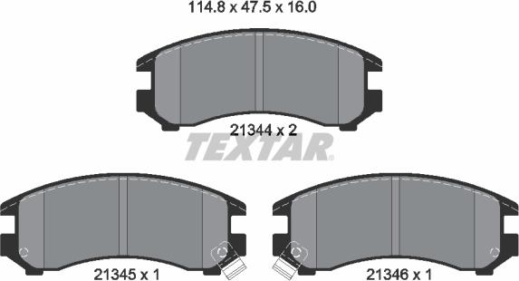 Textar 2134401 - Kit de plaquettes de frein, frein à disque cwaw.fr