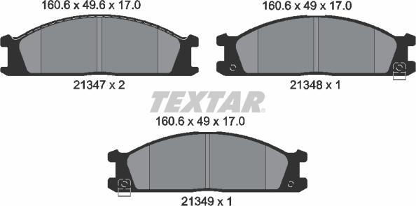 Textar 2134702 - Kit de plaquettes de frein, frein à disque cwaw.fr