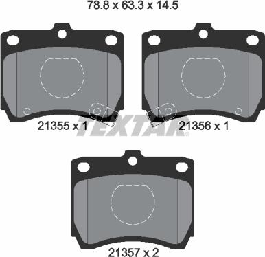 Textar 2135501 - Kit de plaquettes de frein, frein à disque cwaw.fr