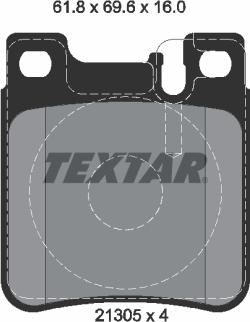 Textar 2130503 - Kit de plaquettes de frein, frein à disque cwaw.fr