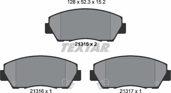 Textar 2131501 - Kit de plaquettes de frein, frein à disque cwaw.fr