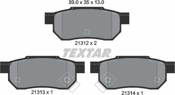 Textar 2131201 - Kit de plaquettes de frein, frein à disque cwaw.fr