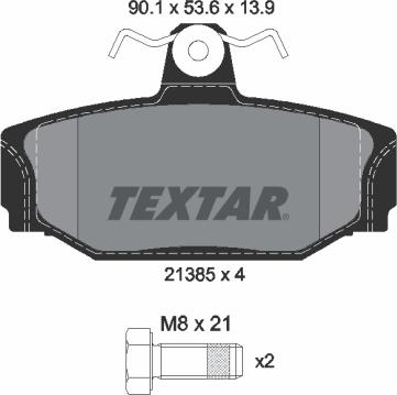 Textar 2138501 - Kit de plaquettes de frein, frein à disque cwaw.fr