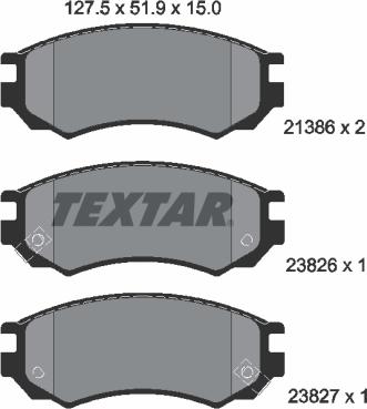 Textar 2138604 - Kit de plaquettes de frein, frein à disque cwaw.fr