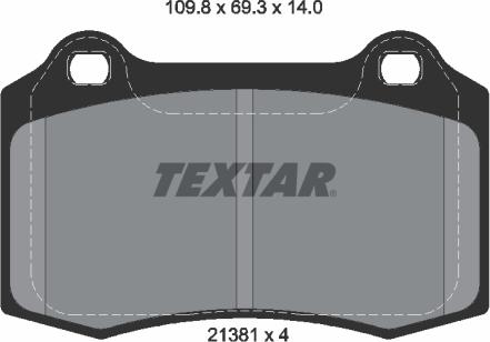 Textar 2138104 - Kit de plaquettes de frein, frein à disque cwaw.fr