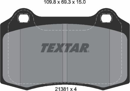 Textar 2138102 - Kit de plaquettes de frein, frein à disque cwaw.fr