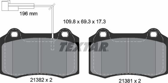 Textar 2138201 - Kit de plaquettes de frein, frein à disque cwaw.fr