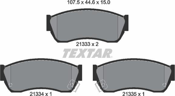 Textar 2133301 - Kit de plaquettes de frein, frein à disque cwaw.fr