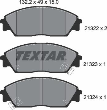 Textar 2132201 - Kit de plaquettes de frein, frein à disque cwaw.fr