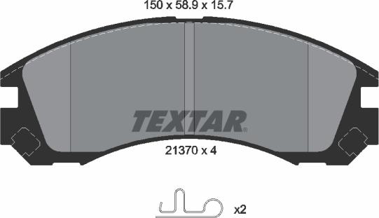 Textar 2137001 - Kit de plaquettes de frein, frein à disque cwaw.fr