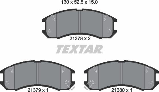 Textar 2137801 - Kit de plaquettes de frein, frein à disque cwaw.fr