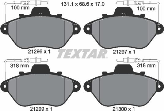 Textar 2129603 - Kit de plaquettes de frein, frein à disque cwaw.fr