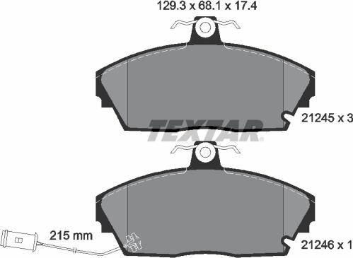 Textar 2124501 - Kit de plaquettes de frein, frein à disque cwaw.fr