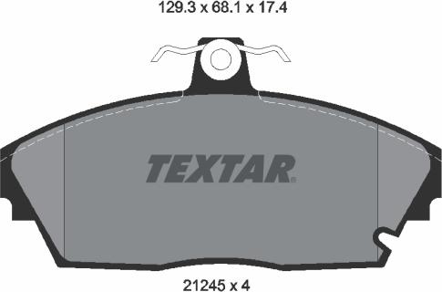 Textar 2124502 - Kit de plaquettes de frein, frein à disque cwaw.fr