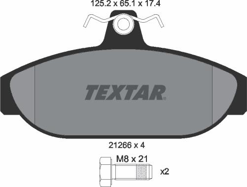 Textar 2126601 - Kit de plaquettes de frein, frein à disque cwaw.fr