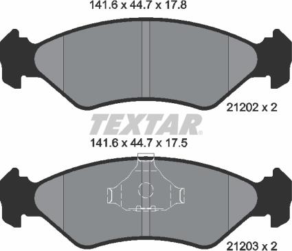 Textar 2120203 - Kit de plaquettes de frein, frein à disque cwaw.fr