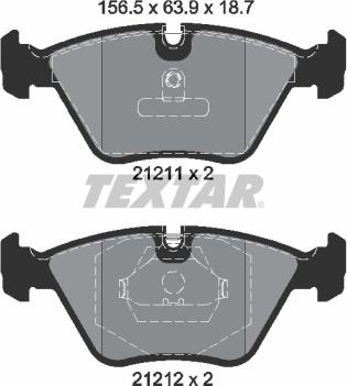 Textar 2121102 - Kit de plaquettes de frein, frein à disque cwaw.fr