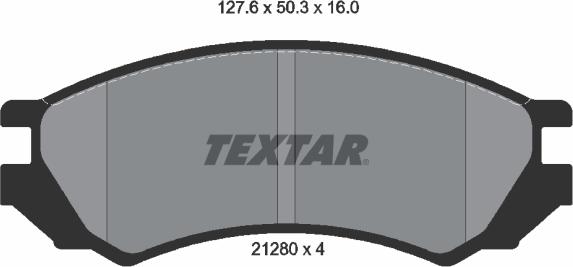 Textar 2128002 - Kit de plaquettes de frein, frein à disque cwaw.fr