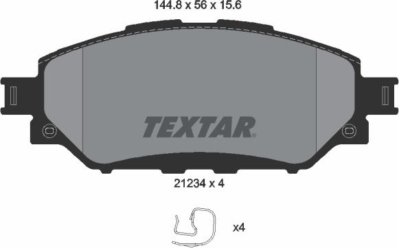 Textar 2123401 - Kit de plaquettes de frein, frein à disque cwaw.fr