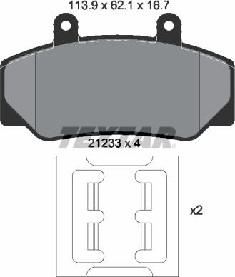 Textar 2123302 - Kit de plaquettes de frein, frein à disque cwaw.fr