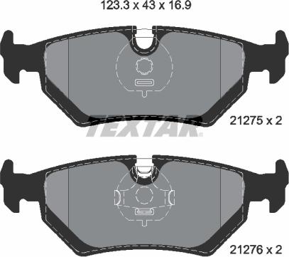 Textar 2127504 - Kit de plaquettes de frein, frein à disque cwaw.fr