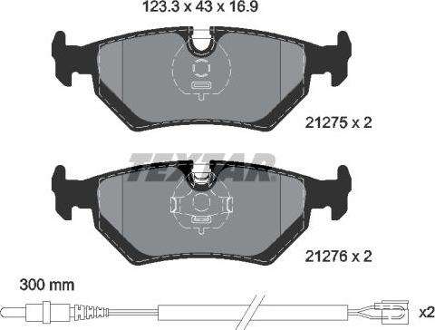 Textar 2127501 - Kit de plaquettes de frein, frein à disque cwaw.fr