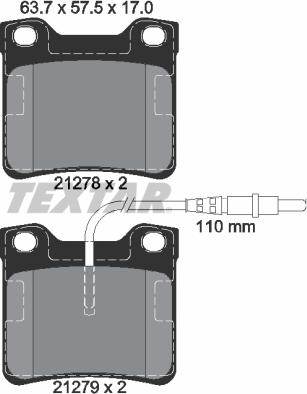 Textar 2127801 - Kit de plaquettes de frein, frein à disque cwaw.fr