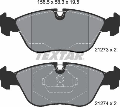 Textar 2127304 - Kit de plaquettes de frein, frein à disque cwaw.fr