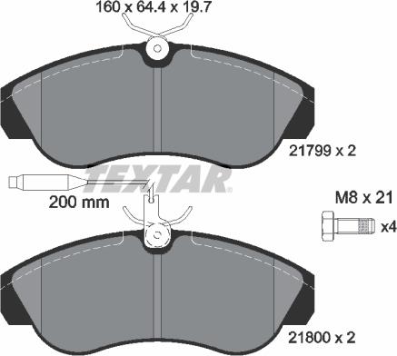 Textar 2179901 - Kit de plaquettes de frein, frein à disque cwaw.fr