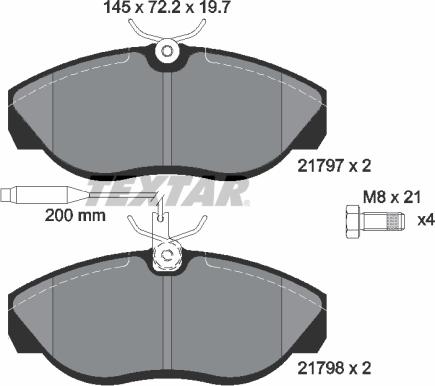 Textar 2179701 - Kit de plaquettes de frein, frein à disque cwaw.fr