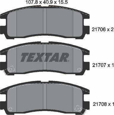 Textar 2170602 - Kit de plaquettes de frein, frein à disque cwaw.fr