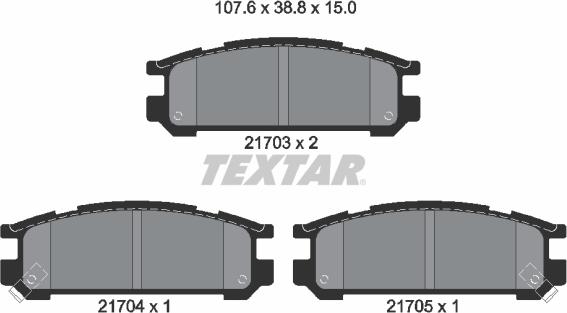 Textar 2170301 - Kit de plaquettes de frein, frein à disque cwaw.fr