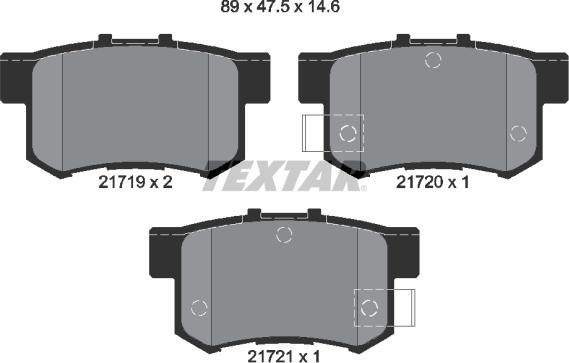 Textar 2171901 - Kit de plaquettes de frein, frein à disque cwaw.fr