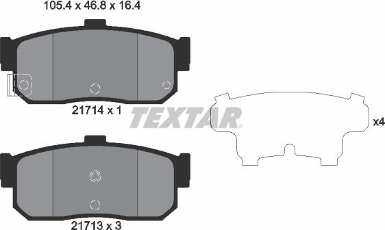 Textar 2171401 - Kit de plaquettes de frein, frein à disque cwaw.fr