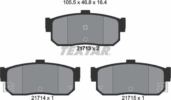 Textar 2171301 - Kit de plaquettes de frein, frein à disque cwaw.fr