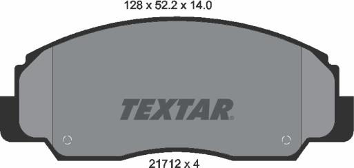 Textar 2171201 - Kit de plaquettes de frein, frein à disque cwaw.fr