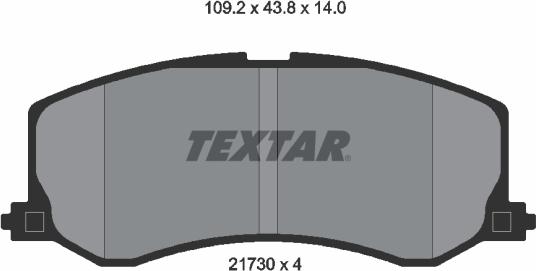 Textar 2173001 - Kit de plaquettes de frein, frein à disque cwaw.fr