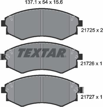 Textar 2172502 - Kit de plaquettes de frein, frein à disque cwaw.fr