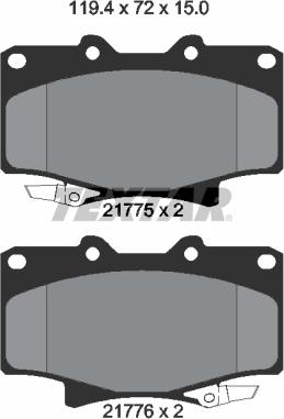 Textar 2177501 - Kit de plaquettes de frein, frein à disque cwaw.fr