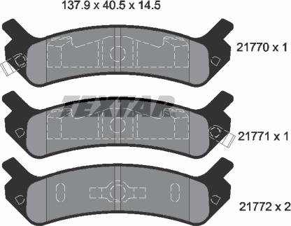 Textar 2177001 - Kit de plaquettes de frein, frein à disque cwaw.fr