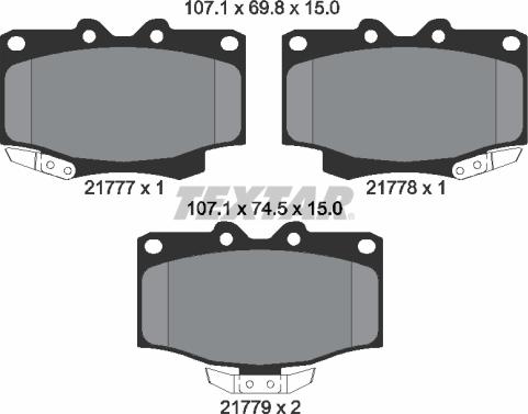 Textar 2177702 - Kit de plaquettes de frein, frein à disque cwaw.fr