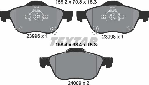 Textar 2399601 - Kit de plaquettes de frein, frein à disque cwaw.fr