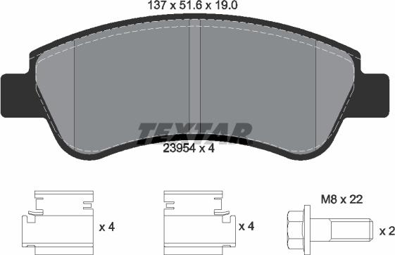 Textar 2395401 - Kit de plaquettes de frein, frein à disque cwaw.fr