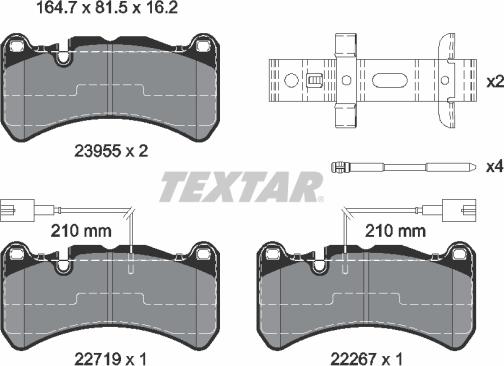 Textar 2395503 - Kit de plaquettes de frein, frein à disque cwaw.fr