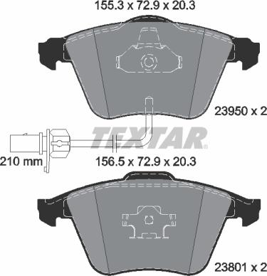 Textar 2395001 - Kit de plaquettes de frein, frein à disque cwaw.fr