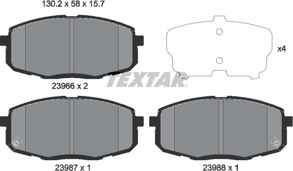 Textar 2396601 - Kit de plaquettes de frein, frein à disque cwaw.fr