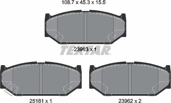 Textar 2396302 - Kit de plaquettes de frein, frein à disque cwaw.fr