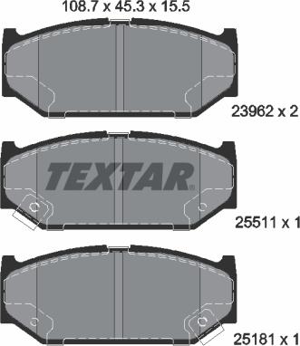 Textar 2396201 - Kit de plaquettes de frein, frein à disque cwaw.fr